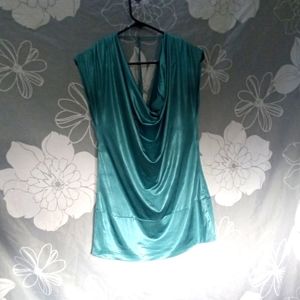 Cowl Neck mini dress Teal Large
